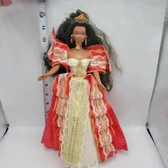 VTG 1987 MATTEL INC. HAPPY HOLLIDAYS BLACK BARBIE DOLL SPECIAL EDITTION RARE - Picture 1 of 16